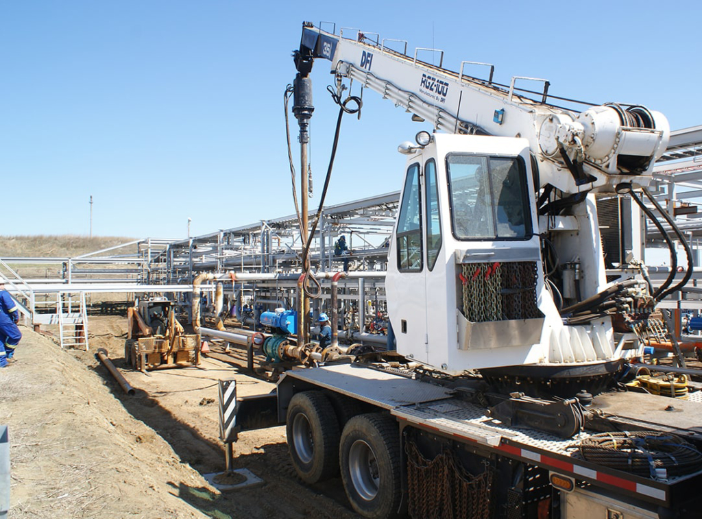 Helical pile install