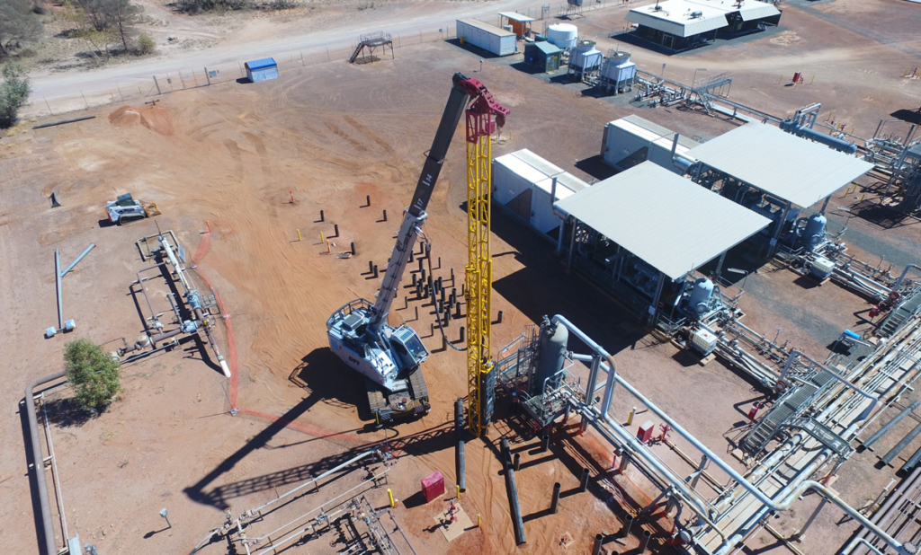 Pile Installation Overhead Shot