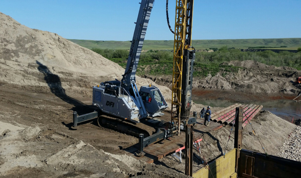 Steel Driven Piling in Progress